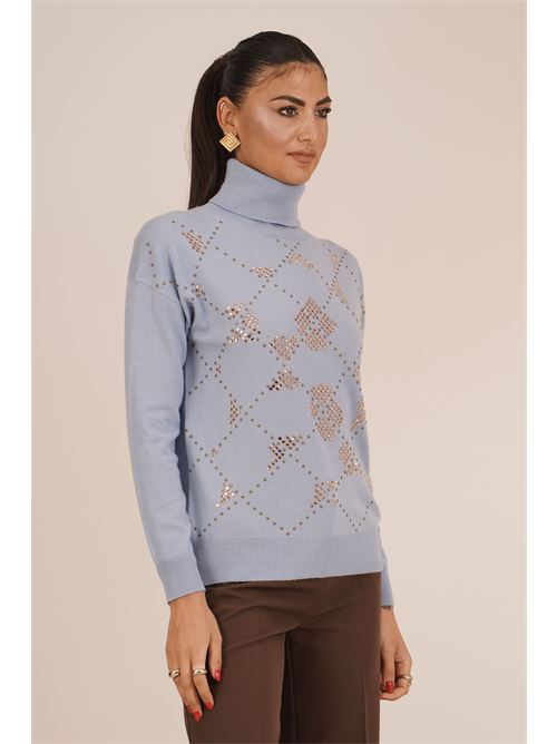 Maglia con strass Love To Love by Gai Mattiolo | LT625AZZURRO